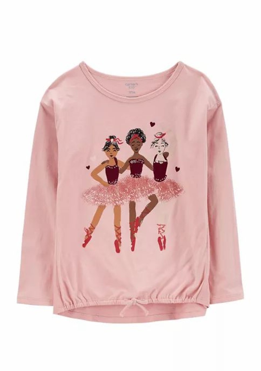 Kids * | Hot Sale Carter'S Girls 7-16 Ballerina Jersey T-Shirt Pink (650)