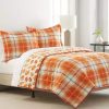 Bed & Bath * | Discount Modern. Southern. Home. Harvest Plaid Reversible 3-Piece Quilt Set Orange