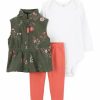 Kids * | Coupon Carter'S Baby Girls Floral Vest Set Green