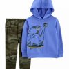 Sets * | Promo Carter'S Toddler Boys 2 Piece Dinosaur Hoodie And Joggers Set Assorted (