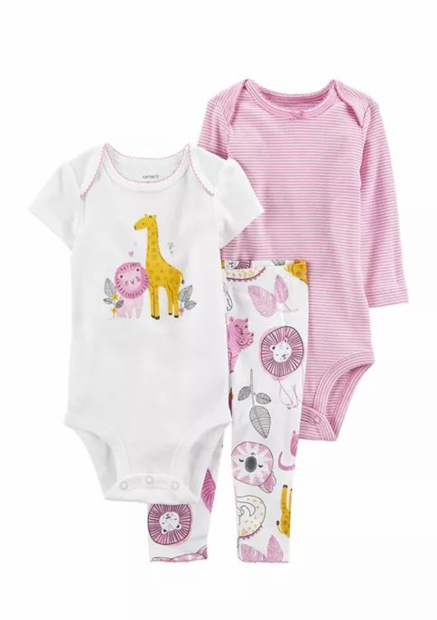 Kids * | Best Pirce Carter'S Baby Girls 3-Piece Safari Animals Little Character Set Purple