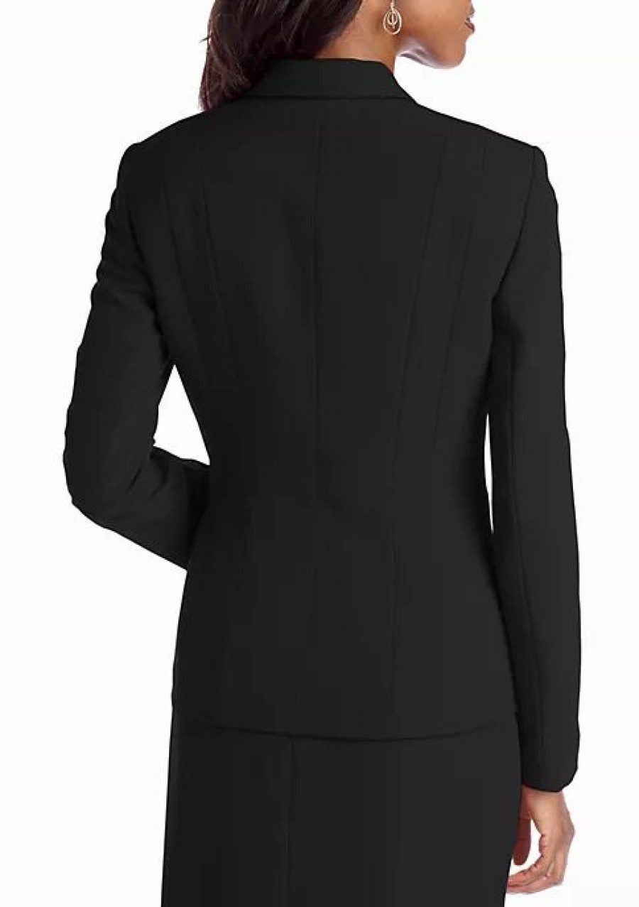 Women * | Deals Kasper Petite Single Button Jacket Black