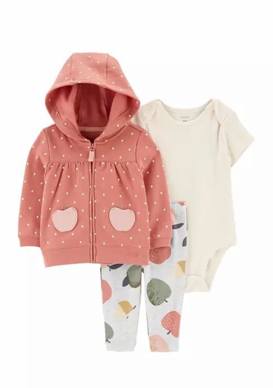 Kids * | Top 10 Carter'S Baby Girls Apple Set Pink