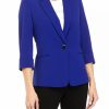 Women * | Budget Kasper Women'S Long Sleeve One Button Jacket Royal Blue