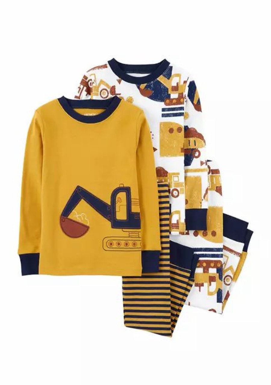 Kids * | Best Sale Carter'S Toddler Boys 4-Piece Construction 100% Snug Fit Cotton Pjs Print