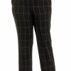 Women * | Best Sale Kasper Plus Size Wide Leg Windowpane Print Pants Black Multi