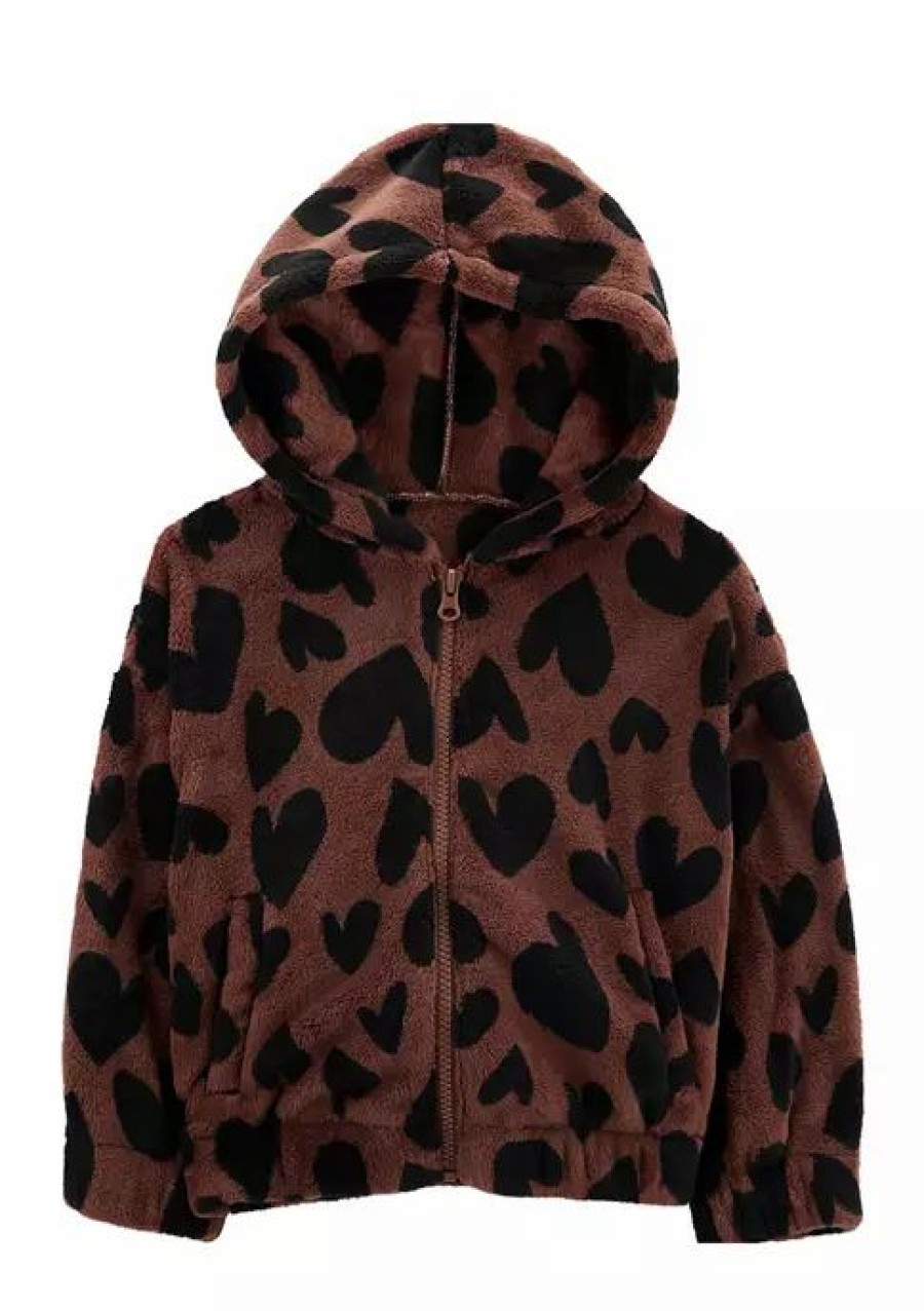 Kids * | Buy Carter'S Toddler Girls Leopard Hoodie Jacket Print (969