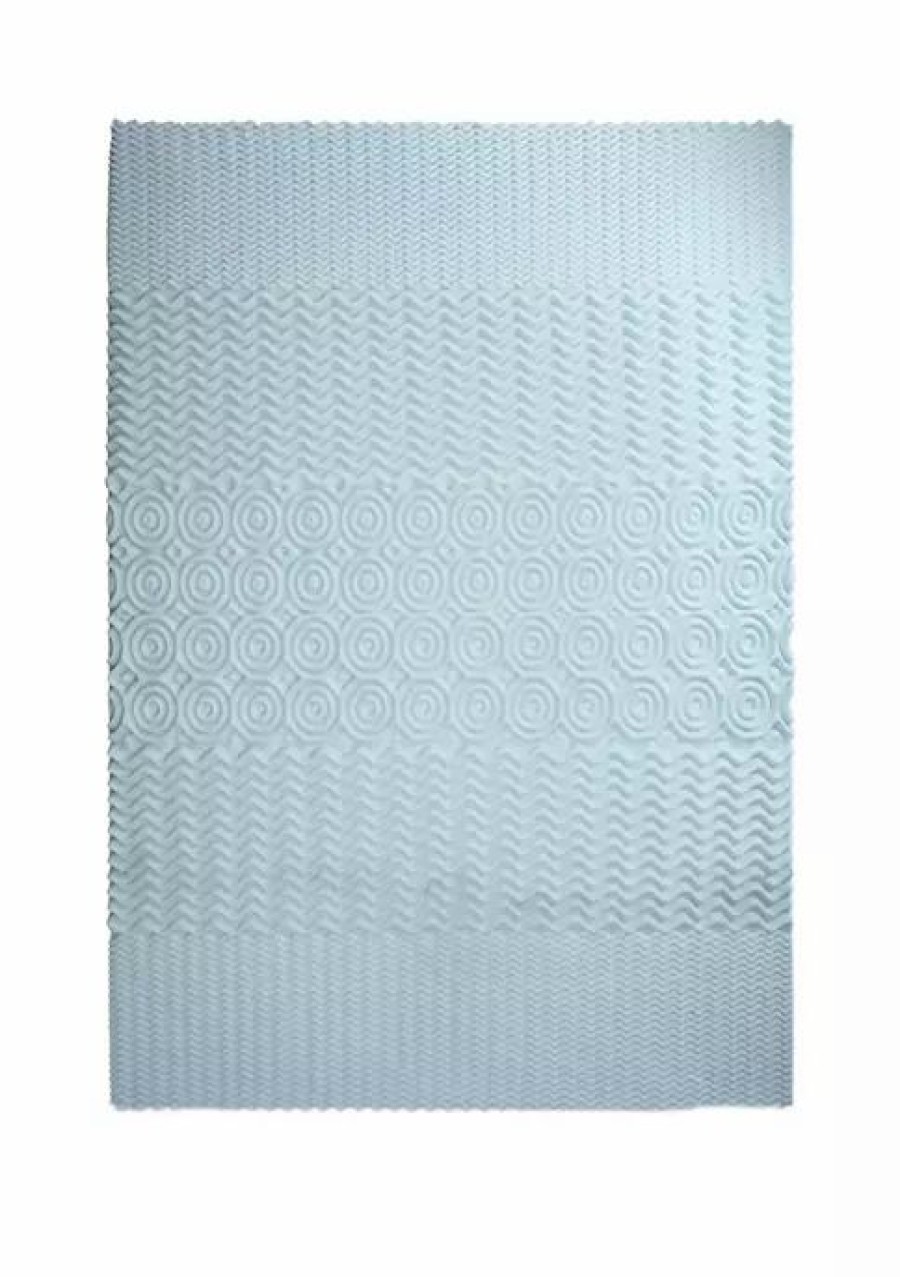 Bed & Bath * | Discount Modern. Southern. Home. 1.5 Inch Zoned Gel Foam Mattress Topper Light Blue