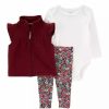 Kids * | Coupon Carter'S Baby Girls Quilted Vest Set Red