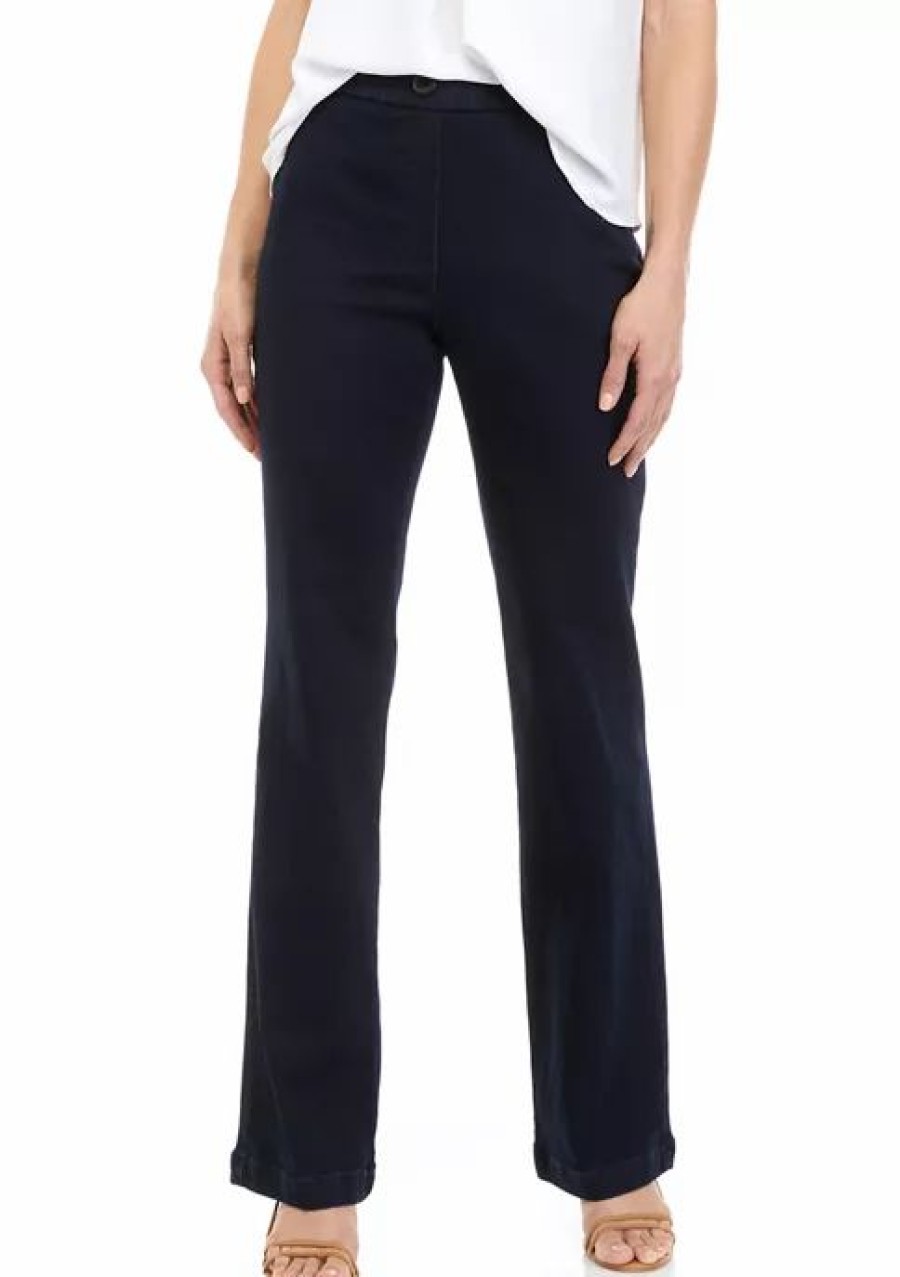 Women * | Flash Sale Kasper Women'S Pull On Wide Leg Pants Metro Wash