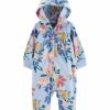 Kids * | Best Deal Carter'S Baby Girls Floral Fleece Jumpsuit Print (969