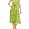 Women * | Flash Sale Kasper Women'S Sleeveless Printed Tie Front Dress Kiwi Combo