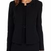 Women * | Best Pirce Kasper Embellished Flyaway Jacket Black