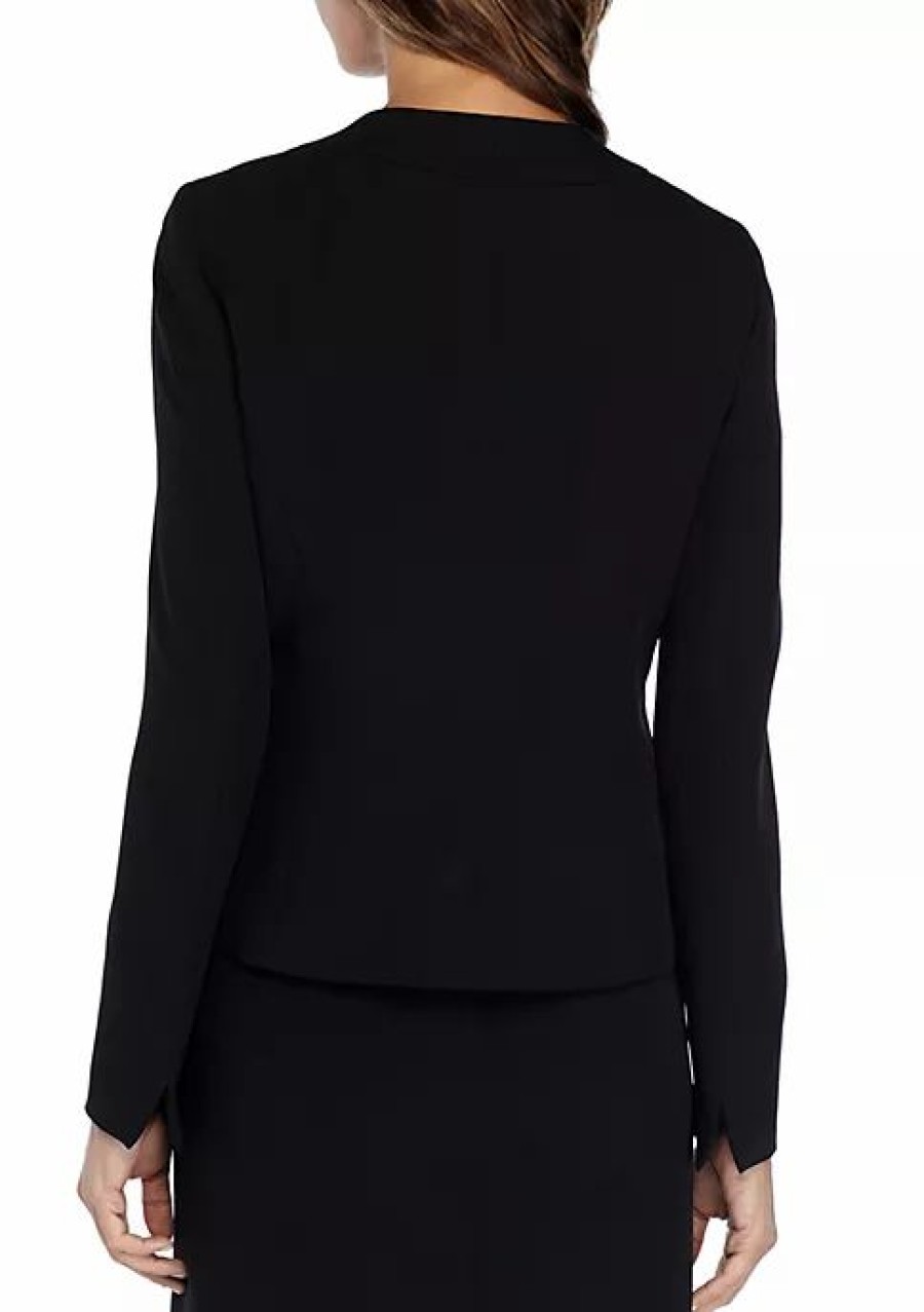 Women * | Best Pirce Kasper Embellished Flyaway Jacket Black