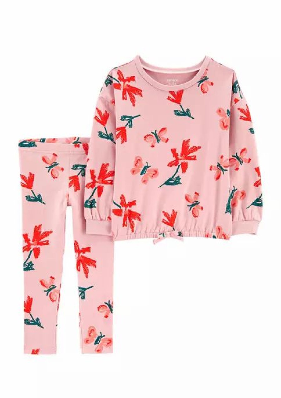 Kids * | Discount Carter'S Baby Girls Pink Floral 2 Piece Set Assorted (