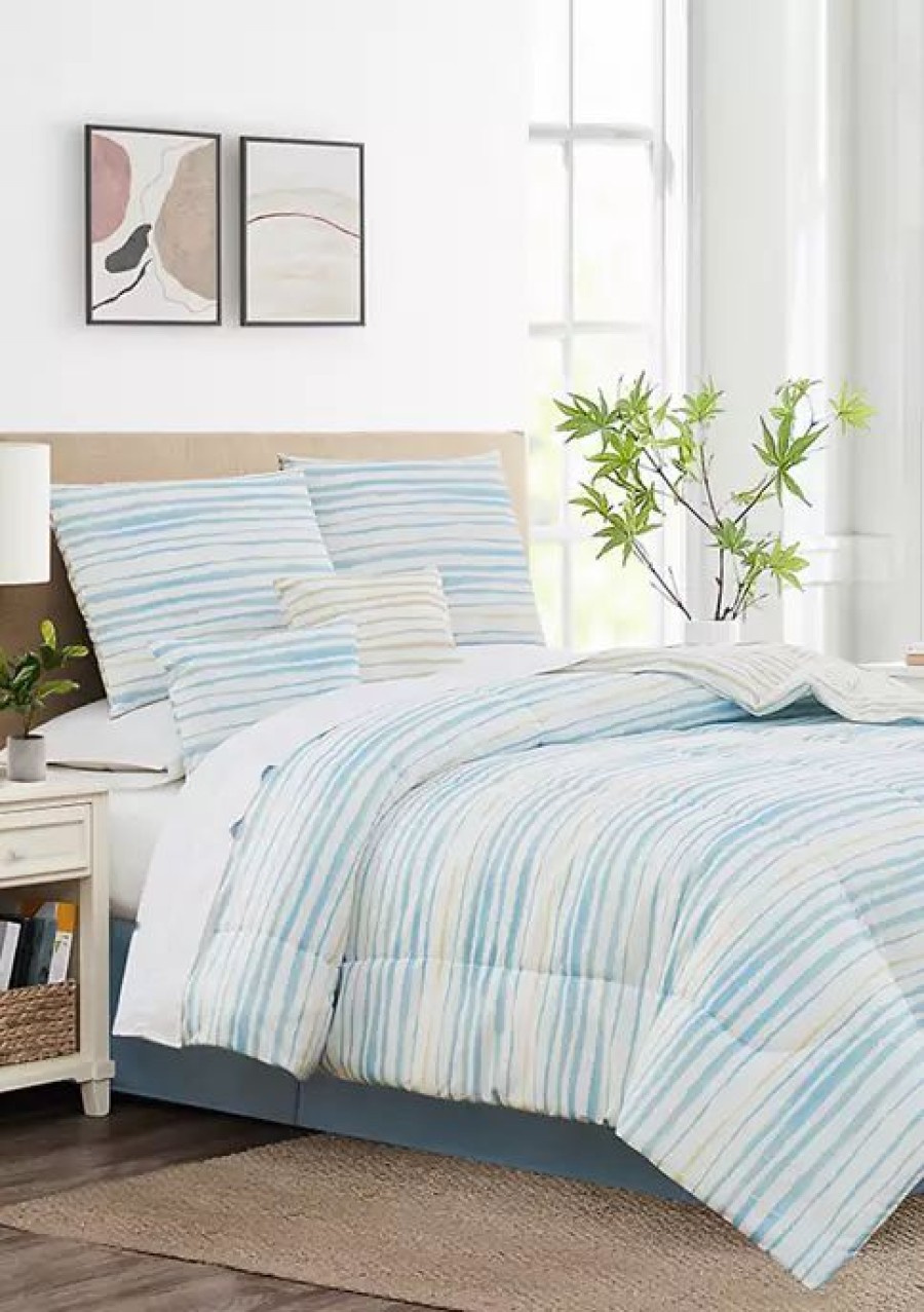 Bed & Bath * | Wholesale Modern. Southern. Home. Watercolor Stripe 6-Piece Quilt Set Blue/Multi