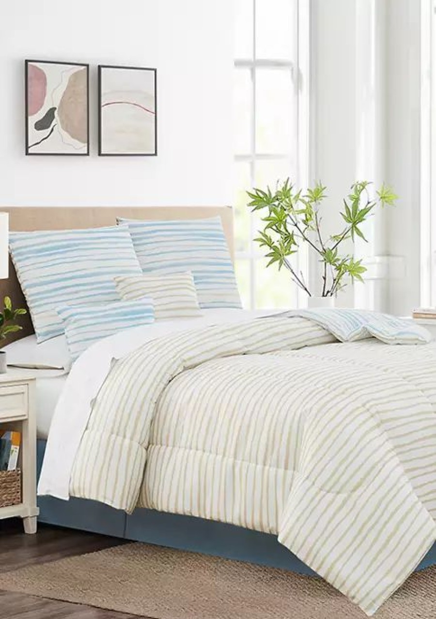 Bed & Bath * | Wholesale Modern. Southern. Home. Watercolor Stripe 6-Piece Quilt Set Blue/Multi