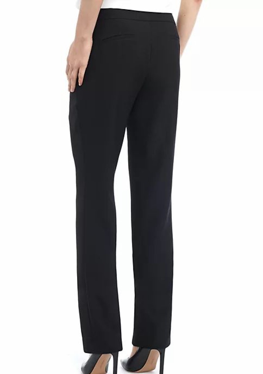 Women * | New Kasper Petite Slim Pant Black