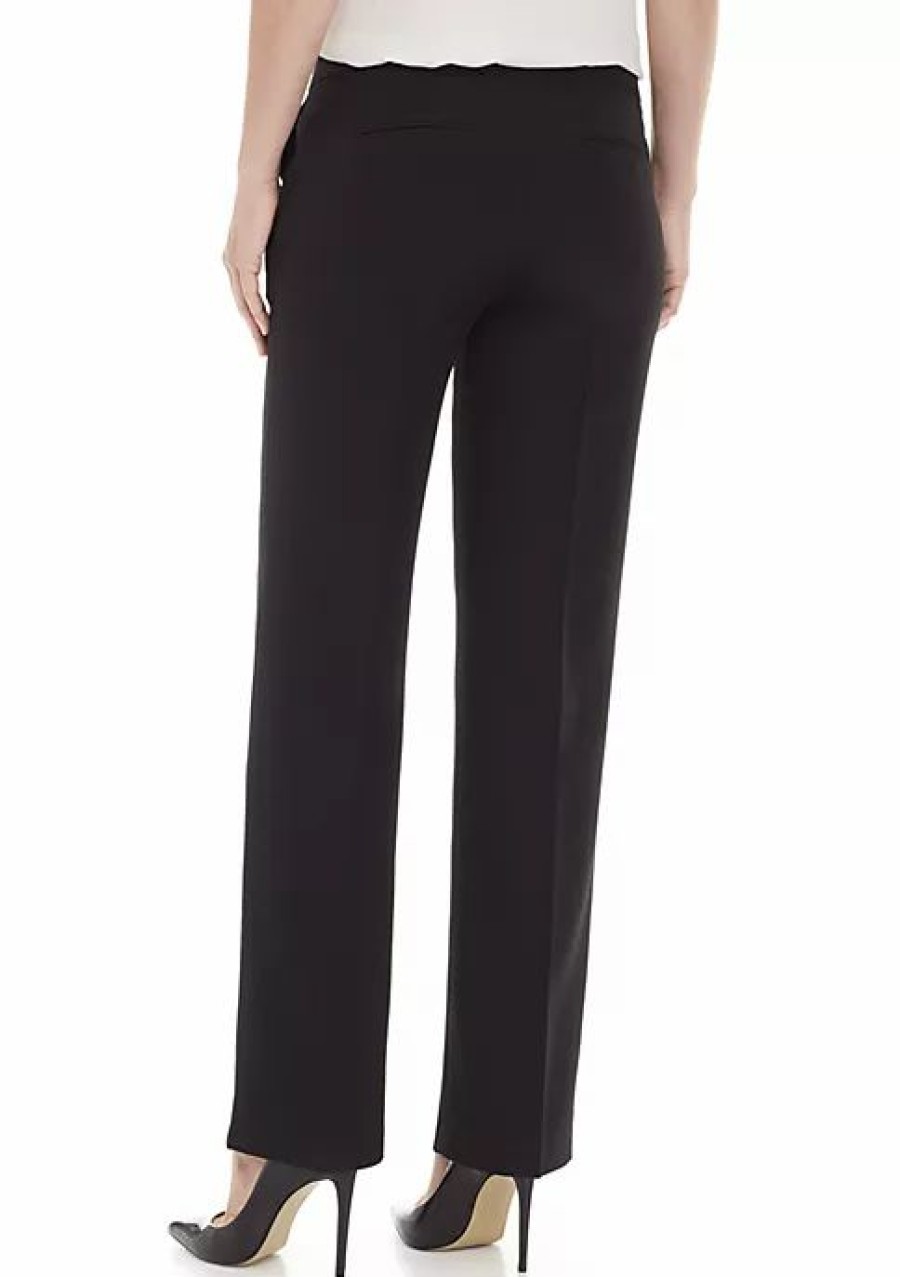 Women * | Budget Kasper Crepe Slim Pant Black