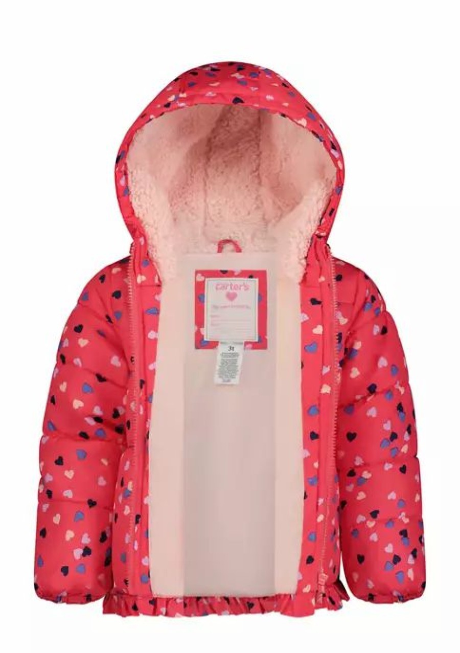 Kids * | Deals Carter'S Baby Girls Peplum Puffer Jacket