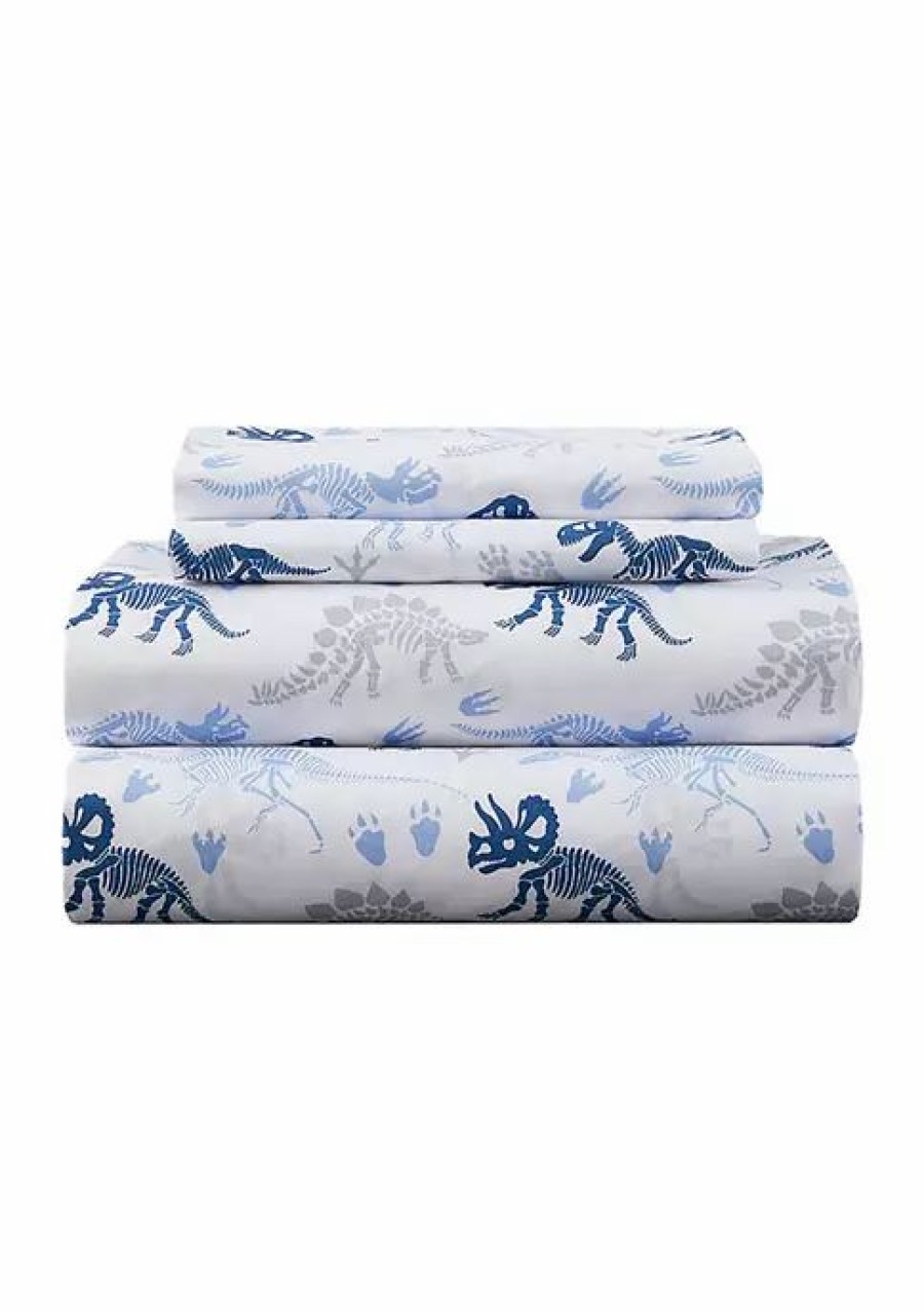 Bed & Bath * | New Modern. Southern. Home. Kids Dino Sheet Set Blue