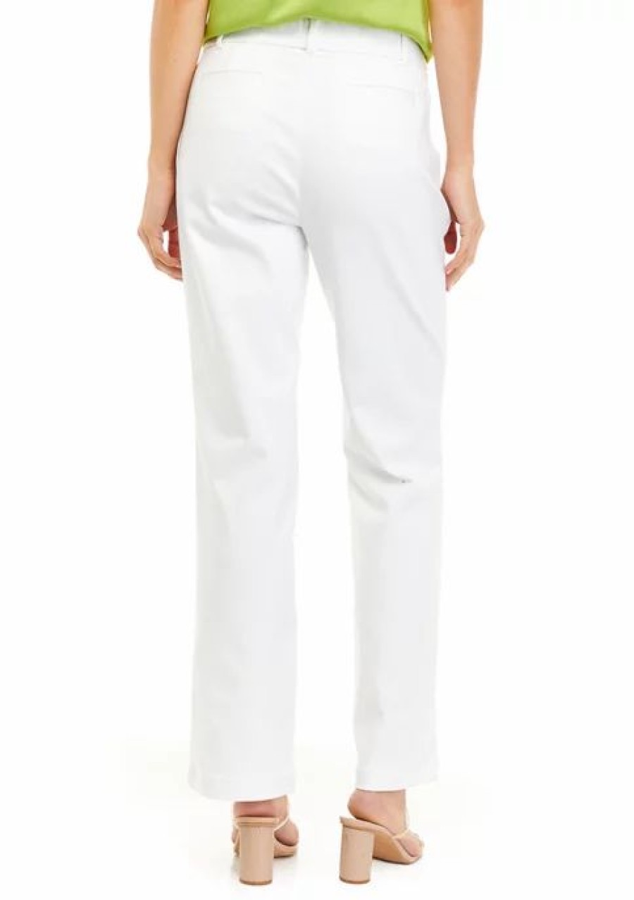 Women * | Discount Kasper Women'S Faux Button Trousers Soft White