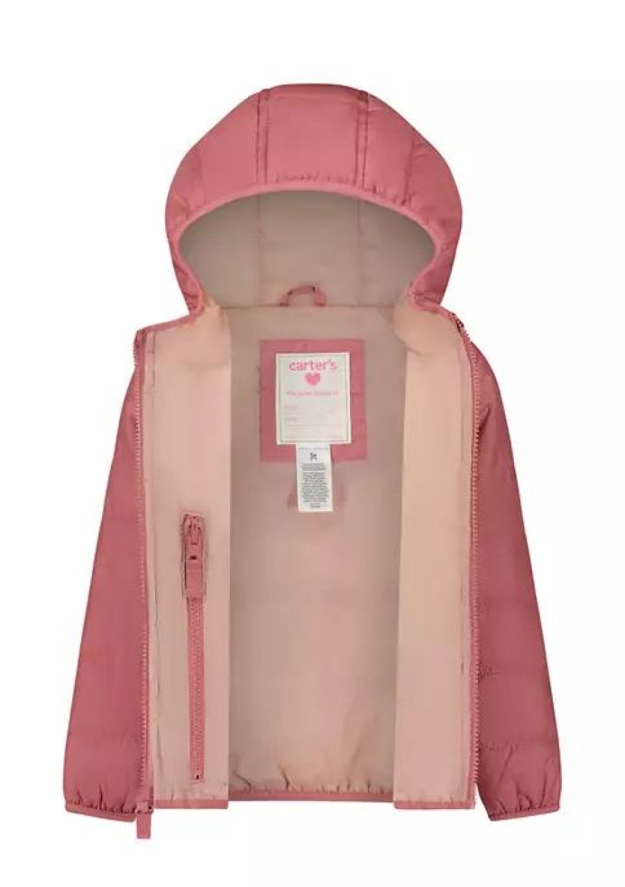 Kids * | Promo Carter'S Toddler Girls Midweight Packable Puffer Jacket Rose