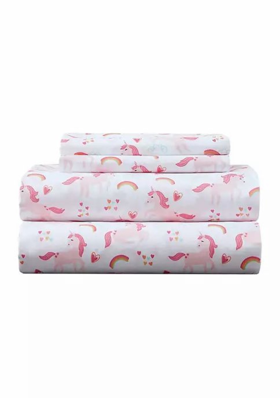 Bed & Bath * | Buy Modern. Southern. Home. Kids Unicorn Sheet Set Pink