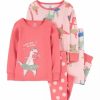 Kids * | Promo Carter'S Toddler Boys 4-Piece Dinosaur 100% Snug Fit Cotton Pjs Print