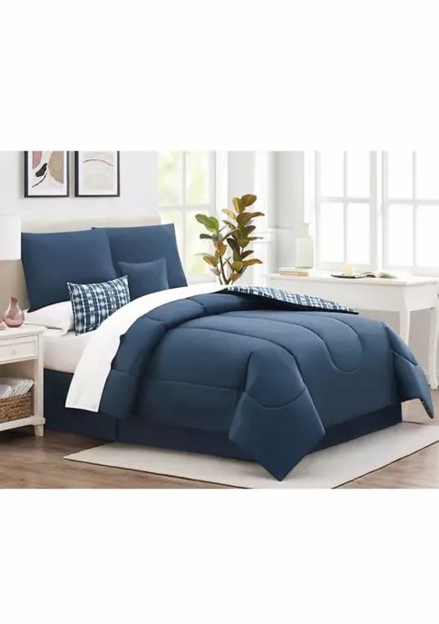 Bed & Bath * | Best Deal Modern. Southern. Home. Arashi 6 Piece Comforter Set Navy