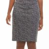 Women * | Coupon Kasper Women'S Textured Knit Pencil Skirt Black/Vanilla Ice