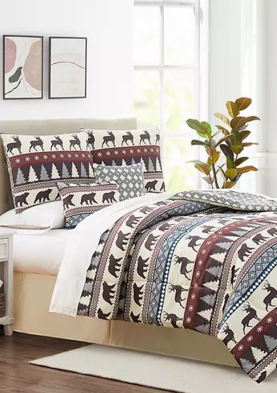 Bed & Bath * | Flash Sale Modern. Southern. Home. Bear & Deer 6 Piece Comforter Set Multi