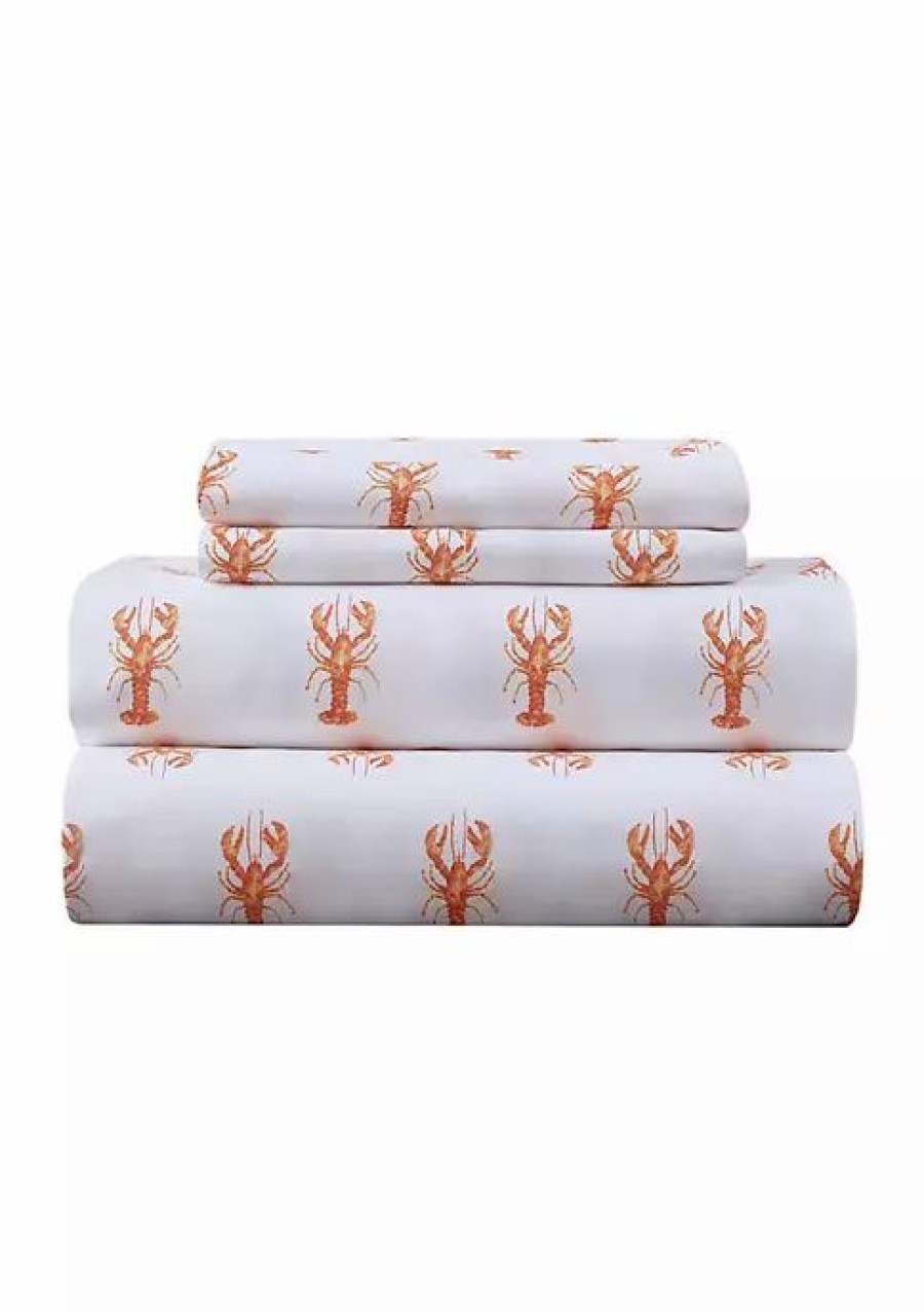 Bed & Bath * | New Modern. Southern. Home. Coastal Lobsters Sheet Set Multi