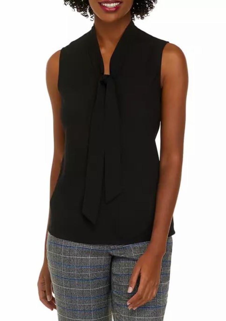 Women * | Cheapest Kasper Sleeveless Tie Front Blouse