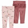 Kids * | Buy Carter'S Baby Girls 2-Pack Printed Leggings Assorted (