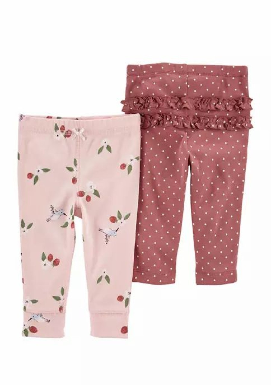 Kids * | Buy Carter'S Baby Girls 2-Pack Printed Leggings Assorted (