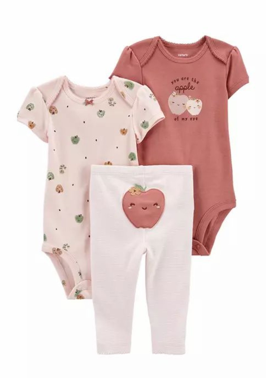 Kids * | Discount Carter'S Baby Girls 3-Piece Strawberry Little Character Set Pink