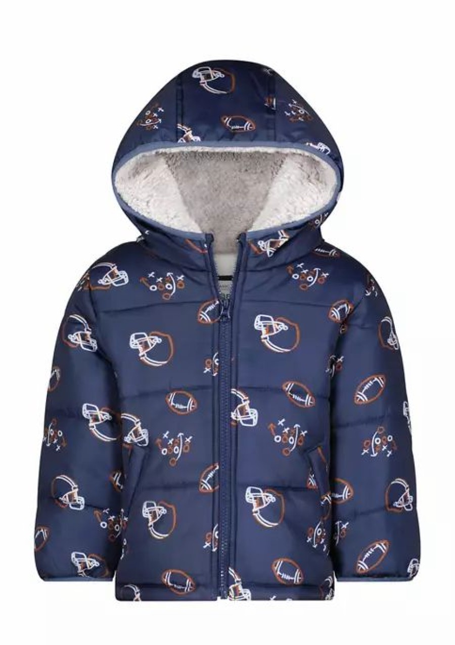 Kids * | Discount Carter'S Toddler Boys Printed Puffer Navy