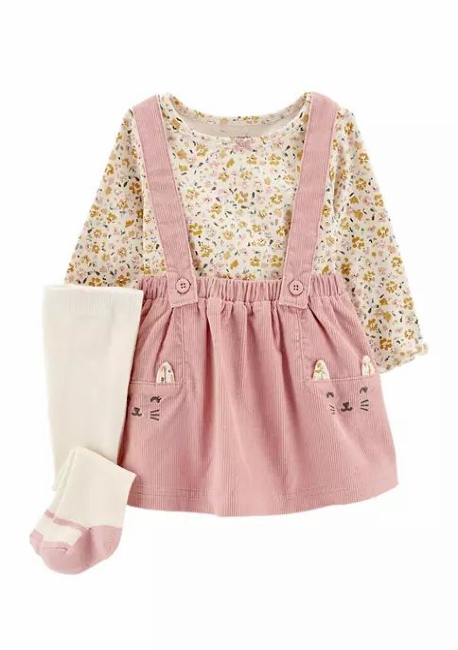 Kids * | New Carter'S Baby Girls Jumper Dress Set Pink