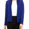 Women * | Brand New Kasper Women'S Solid Cardigan Royal Blue