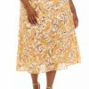 Women * | Best Sale Kasper Plus Size Pull On Printed Skirt Butterscotch Combo