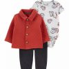 Kids * | Flash Sale Carter'S Baby Girls 3 Piece Quilted Little Cardigan Set Red (600)