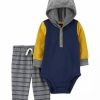 Kids * | Cheap Carter'S Baby Boys 2-Piece Hooded Bodysuit Pants Set Assorted (