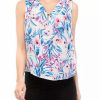 Women * | Top 10 Kasper Women'S Keyhole Floral Print Cami With Hardware Riviera/Pink Perfection