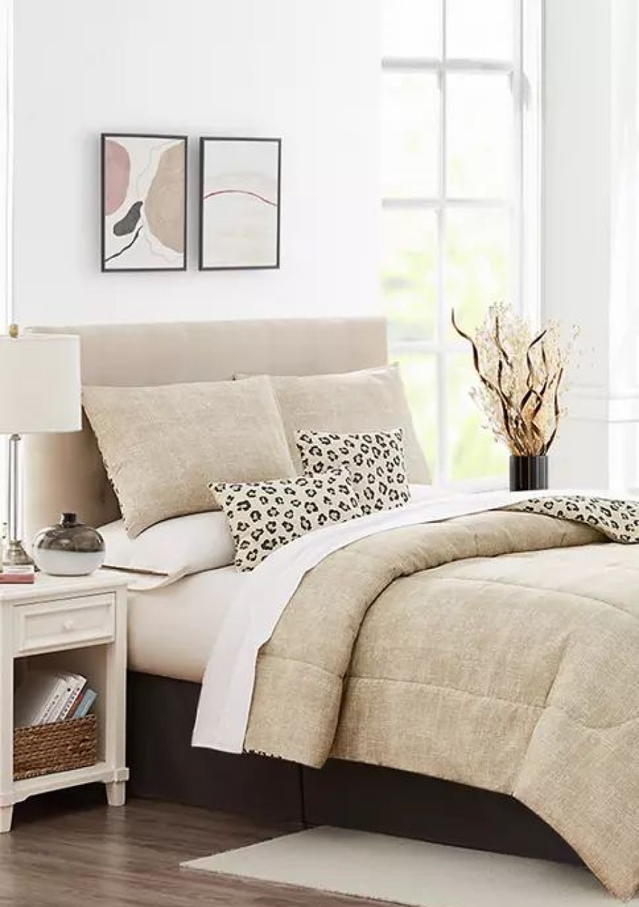 Bed & Bath * | Wholesale Modern. Southern. Home. Animal Print 6 Piece Comforter Set Neutral