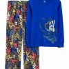 Kids * | Best Sale Carter'S Girls 7-16 Printed Pajama Set Dinosaur