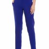 Women * | Buy Kasper Petite Slim Stretch Crepe Pants Royal Blue