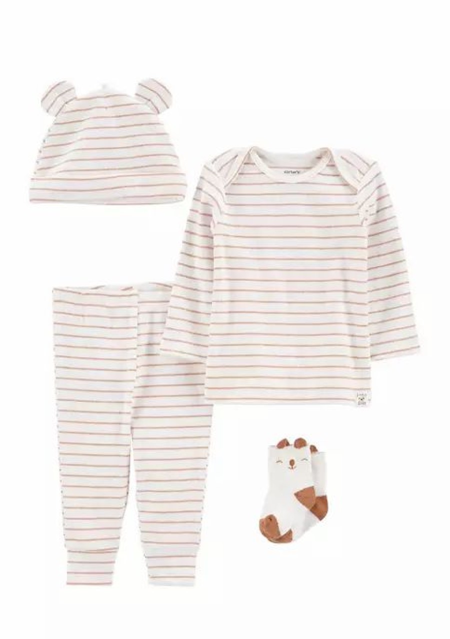 Kids * | Wholesale Carter'S Baby 4-Piece Little Bear Outfit Set Stripe (98