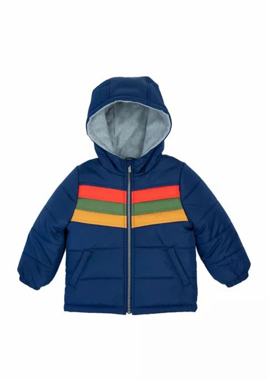 Kids * | Best Sale Carter'S Toddler Boys Color Block Puffer Jacket Navy