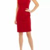 Women * | Promo Kasper Petite Sleeveless Sheath Dress With Cut Out Fire Red